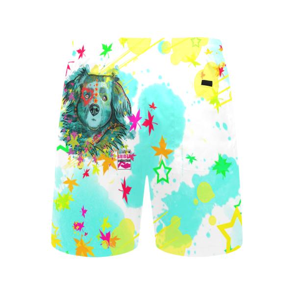 Badehose mit Hundemotiv Krümel - Badehose, Shorts, Strand, bunt, Swimwear, Bademode, Mix, Mischling, Chihauhau