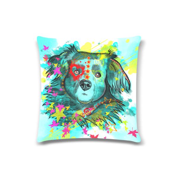 Sofakissen-Bezug Krümel - Popart Hundeporträt, 50x50 cm, Baumwolle & Polyester, beidseitig bedruckt, waschbar