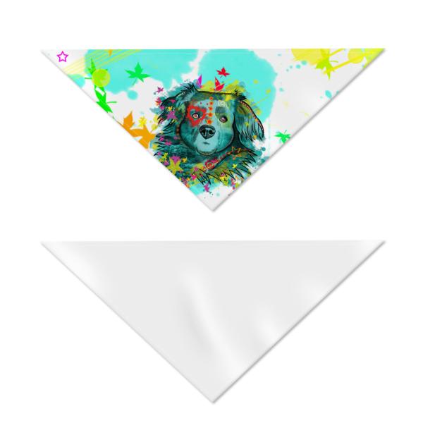 Hunde-Bandana Krümel - Popart Hundedesign, 100 % Polyester, 70x30 cm, verstellbar, waschbar