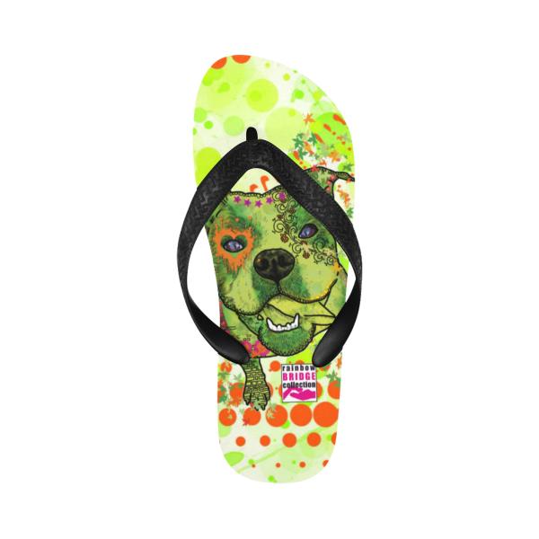 Flip Flops Hundemotiv Lani - Strandsandalen, Sandalen, bunt, Grösse 38-45, Unisex, Mischling, Mix, Englische Bulldogge, Bully