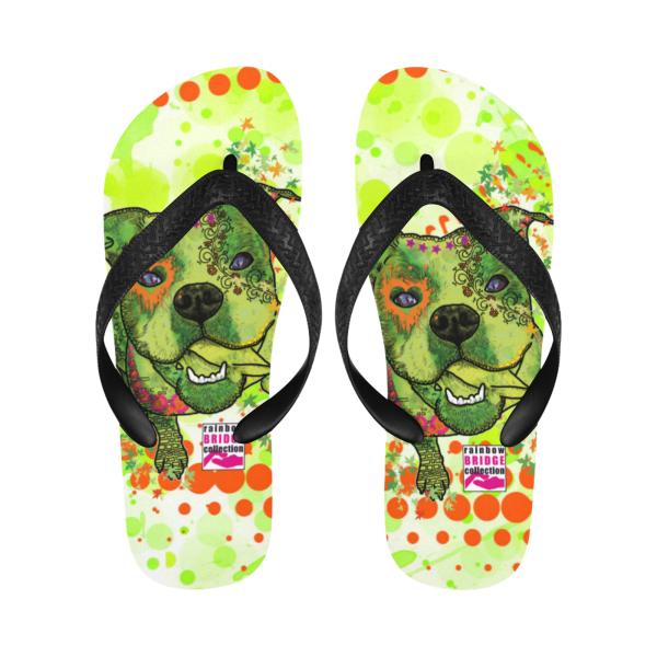Flip Flops Hundemotiv Lani - Strandsandalen, Sandalen, bunt, Grösse 38-45, Unisex, Mischling, Mix, Englische Bulldogge, Bully