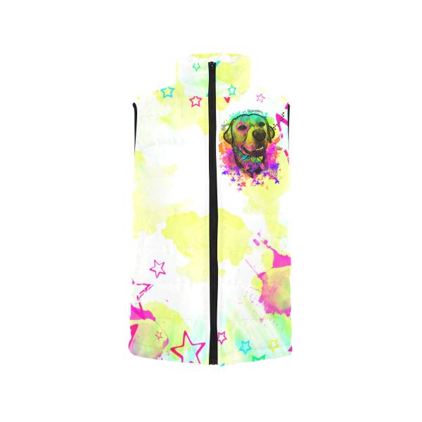 Weste mit Hundemotiv Leo - 100 % Polyester, Wattiertes Futter, Ärmellos, bunt, Hundemotiv, Mischling, Mix, Labrador, Labby