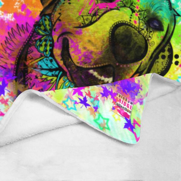 Decke Leo -  Fleecedecke, kuschlig, weich, bunt, Motive in Digitaler Popart, 152cm x 203cm, bunt, Mix, Labrador, Labbi, Mix