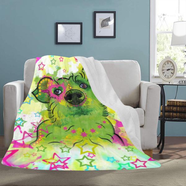 Decke Luna -  Fleecedecke, kuschlig, weich, bunt, Motive in Digitaler Popart, 152cm x 203cm, bunt, Mischling, Mix