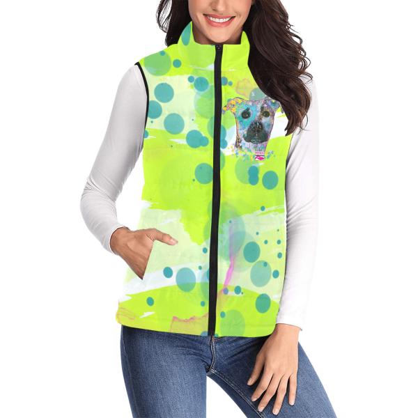 Weste mit Hundemotiv Mojito - 100 % Polyester, Wattiertes Futter, Ärmellos, bunt, Hundemotiv, AmStaff, Staff, Staffordshire, Pitbull, Pit