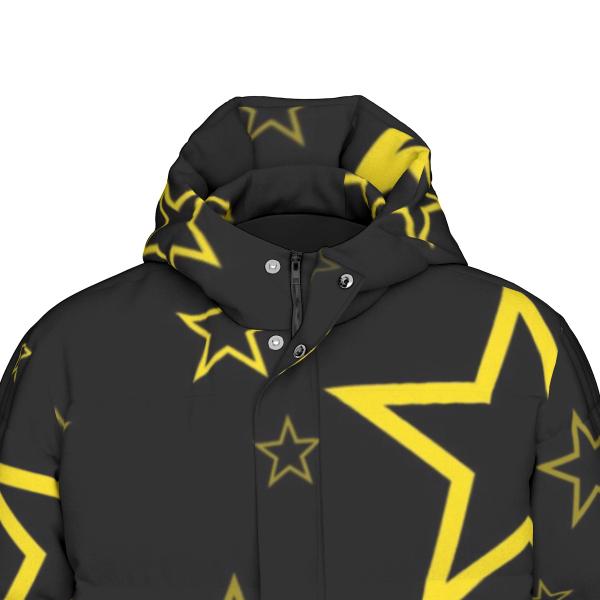 Warme Wintermantel mit Hundemotiv Motte1– Popart Hundemotiv, 90% Daunen, 10% Federn, bunt, stylisch, AmStaff, Staff, Staffordshire, Pitbull, Pit, Soka, Größe XS- 4XL