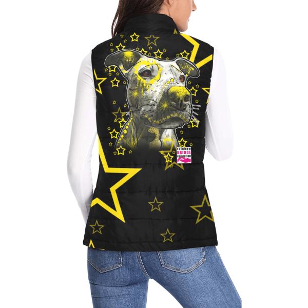 Weste mit Hundemotiv Motte1 - 100 % Polyester, Wattiertes Futter, Ärmellos, bunt, Hundemotiv, AmStaff, Staff, Staffordshire, Pitbull, Pit