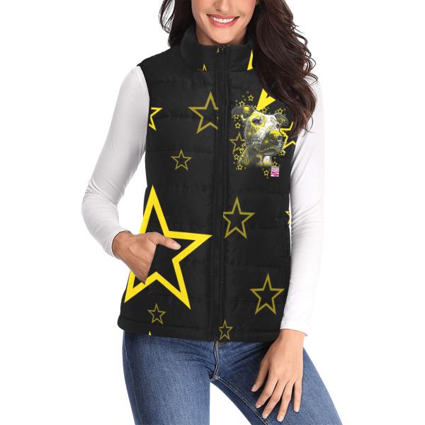 Weste mit Hundemotiv Motte1 - 100 % Polyester, Wattiertes Futter, Ärmellos, bunt, Hundemotiv, AmStaff, Staff, Staffordshire, Pitbull, Pit