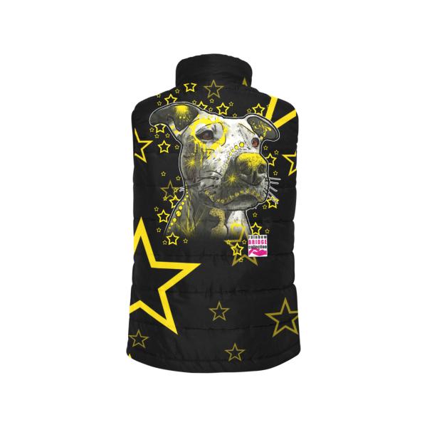 Weste mit Hundemotiv Motte1 - 100 % Polyester, Wattiertes Futter, Ärmellos, bunt, Hundemotiv, AmStaff, Staff, Staffordshire, Pitbull, Pit