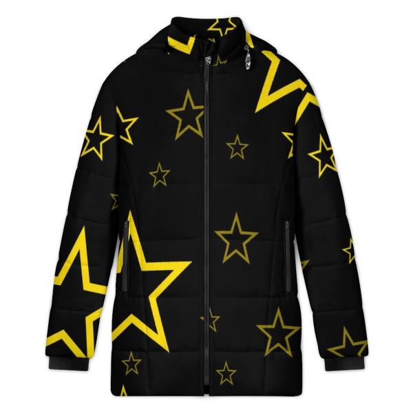 Warme Winterjacke mit Hundemotiv Motte1 – Popart Hundemotiv, 96% Polyester, 4% Spandex Unisex CD, bunt, Größe S-6XL, AmStaff, Staff, Staffordshire, Pitbull