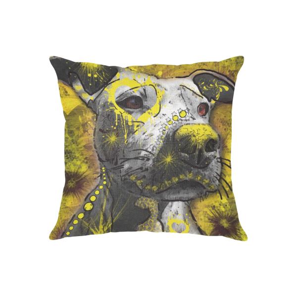 Weiches, bequemes Sofakissen, mit bunten Hundemotiven, American Staffordshire Terrier, AmStaff, Staff, Staffi, Pitbull, Piti, Pitbullterrier