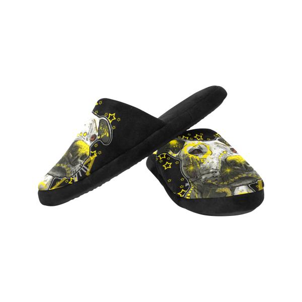 Hauspuschen Hundemotiv Motte1 - Hausschuhe, Pantoffeln, Unisex, Grösse 35-43, bunt, Mischling, Mix, Staffordshire, Staff, Amstaff, Pitbull, Pit, SOKA, Listenhund