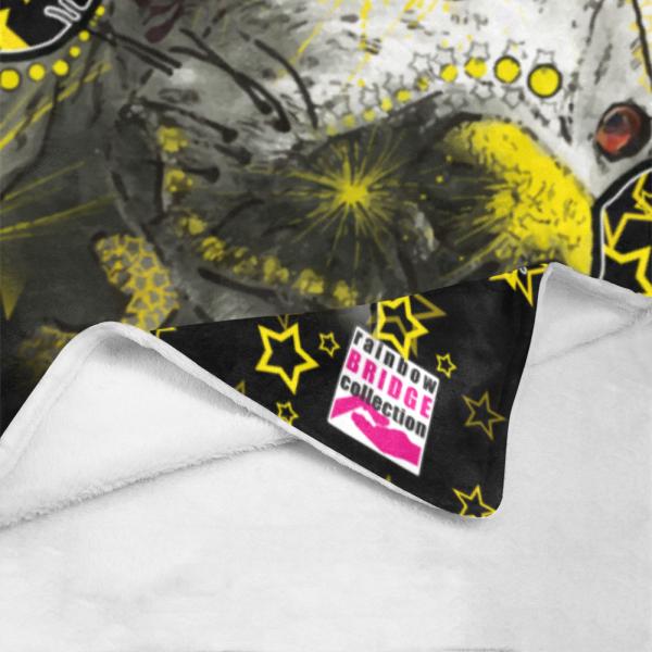 Decke Motte1 -  Fleecedecke, kuschlig, weich, bunt, Motive in Digitaler Popart, 152cm x 203cm, bunt, Staff, Amstaff, Staffordshire, Soka, Listenhund, Bollerkopf, Mix