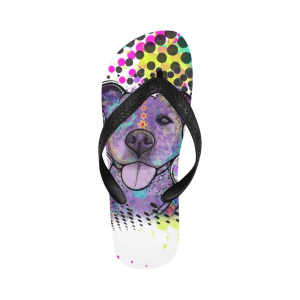 Flip Flops Hundemotiv Mäusi - Strandsandalen, Sandalen, bunt, Grösse 38-45, Unisex, AmStaff, Staffordshire, Staff, Pitbull, Pit, SOKA, Familienhunde