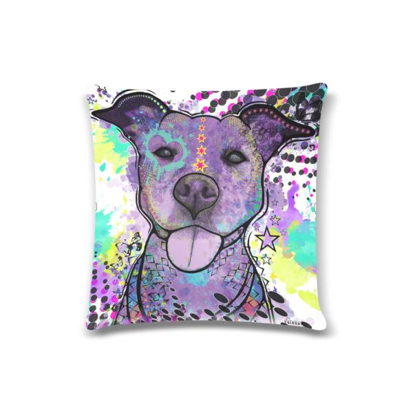 Sofakissen-Bezug Mäusi-  Popart Hundeporträt, 50x50 cm, Baumwolle & Polyester, beidseitig bedruckt, waschbar