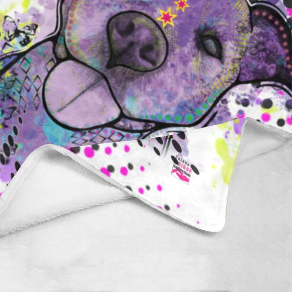Decke Mäusi -  Fleecedecke, kuschlig, weich, bunt, Motive in Digitaler Popart, 152cm x 203cm, bunt, Staff, Amstaff, Staffordshire, Soka, Listenhund, Bollerkopf, Mix