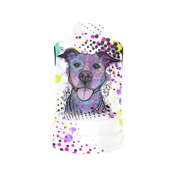 Weste mit Hundemotiv Mäusi - 100 % Polyester, Wattiertes Futter, Ärmellos, bunt, Hundemotiv, AmStaff, Staff, Staffordshire, Pitbull, Pit