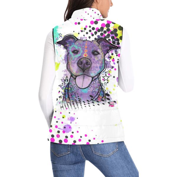 Weste mit Hundemotiv Mäusi - 100 % Polyester, Wattiertes Futter, Ärmellos, bunt, Hundemotiv, AmStaff, Staff, Staffordshire, Pitbull, Pit