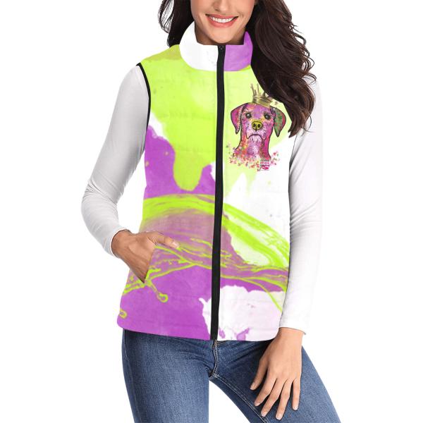 Weste mit Hundemotiv Otis - 100 % Polyester, Wattiertes Futter, Ärmellos, bunt, Hundemotiv, Strassenhunde, Mischling, Mix