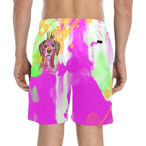 Badehose mit Hundemotiv Otis - Badehose, Shorts, Strand, bunt, Swimwear, Mischling, Mix, Strassenhund