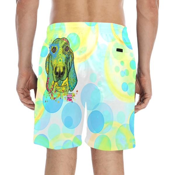 Badehose mit Hundemotiv Paolo - Badehose, Shorts, Strand, bunt, Swimwear, Bademode, Mix, Mischling, Basset Hound