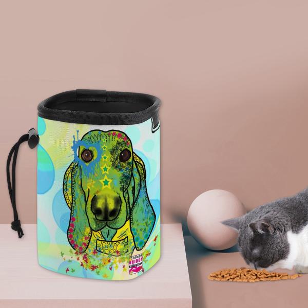 NomNom Bag Paolo - Leckerchenbeutel, Leckerli, Futterbeutel, bunt, Oxfordstoff, Mix, Mischling, Basset Hound