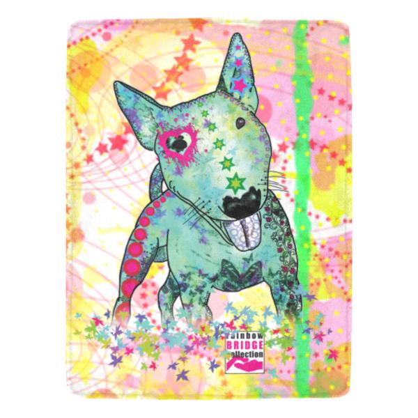 Decke Paul -  Fleecedecke, kuschlig, weich, bunt, Motive in Digitaler Popart, 152cm x 203cm, bunt, Mini,Bullterrier, Bulli