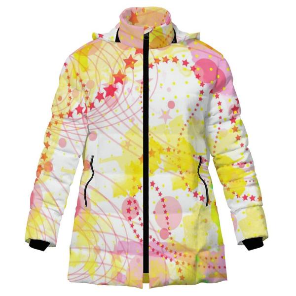 Warme Winterjacke mit Hundemotiv Paul – Popart Hundemotiv, 96% Polyester, 4% Spandex Unisex, bunt, Größe S-6XL, Mix, Mischling, Bullterrier, Bulli, Mini Bullterrier