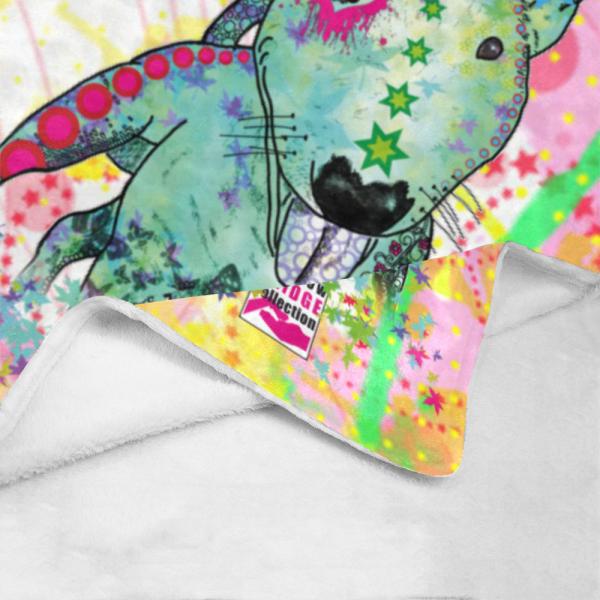 Decke Paul -  Fleecedecke, kuschlig, weich, bunt, Motive in Digitaler Popart, 152cm x 203cm, bunt, Mini,Bullterrier, Bulli