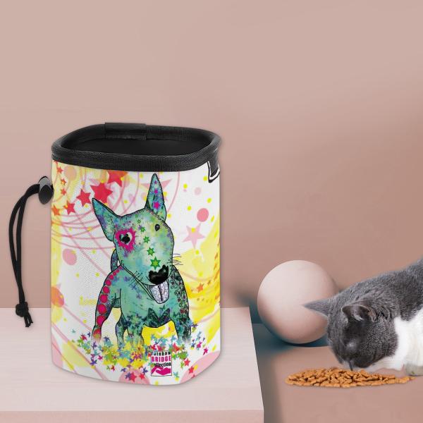 NomNom Bag Paul - Leckerchenbeutel, Leckerli, Futterbeutel, bunt, Oxfordstoff, Mix, Mischling, SOKA, Listenhund, Bullterrier, Bulli