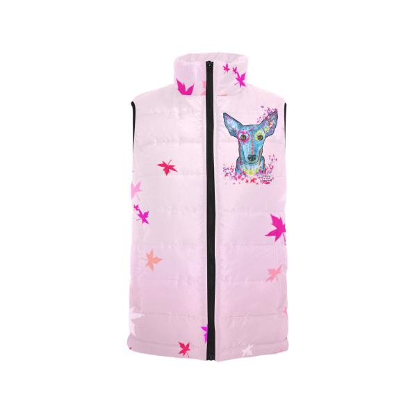 Weste mit Hundemotiv Princessa - 100 % Polyester, Wattiertes Futter, Ärmellos, bunt, Hundemotiv, Windhund, Podenco, Mischling, Mix