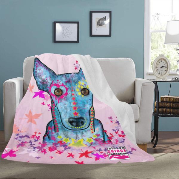 Decke Princessa -  Fleecedecke, kuschlig, weich, bunt, Motive in Digitaler Popart, 152cm x 203cm, bunt, Windhunde, Podenco, Mix, Sienna