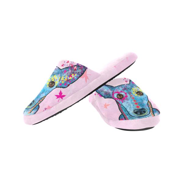 Hauspuschen Hundemotiv Princessa - Hausschuhe, Pantoffeln, Unisex, Grösse 35-43, bunt, Mischling, Mix, Windhunde, Podenco