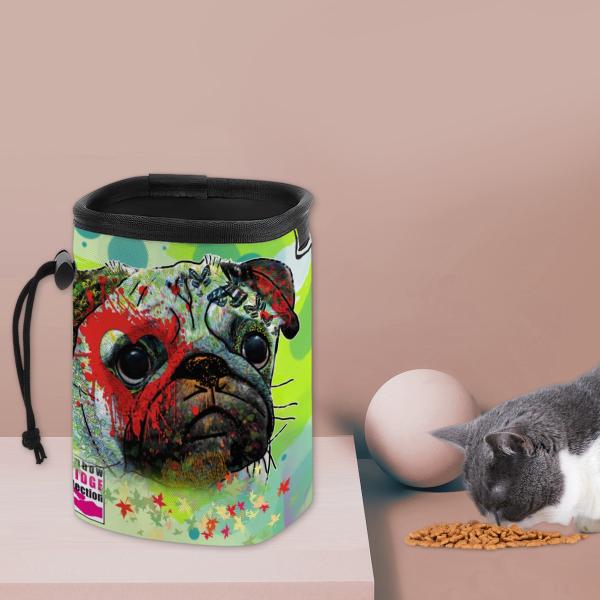 NomNom Bag Rex2 - Leckerchenbeutel, Leckerli, Futterbeutel, bunt, Oxfordstoff, Mix, Mischling, Mops