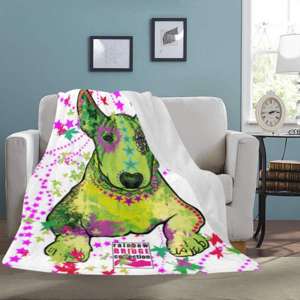 Decke Roxy -  Fleecedecke, kuschlig, weich, bunt, Motive in Digitaler Popart, 152cm x 203cm, bunt, Mini,Bullterrier, Bulli