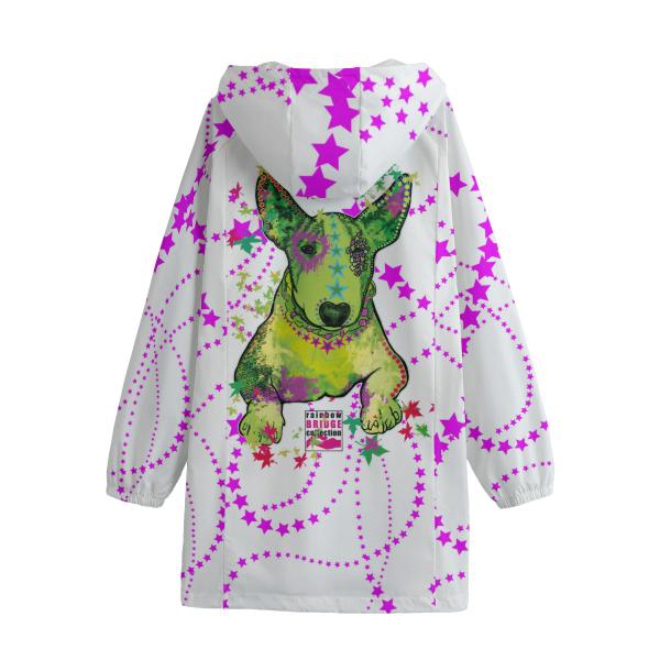 Regenjacke mit Hundemoiv Roxy von Hinten