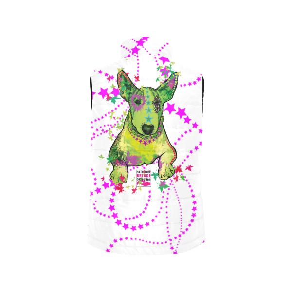 Weste mit Hundemotiv Roxy - 100 % Polyester, Wattiertes Futter, Ärmellos, bunt, Hundemotiv, Mini, Bullterrier, Bulli, Listenhund, SOKA