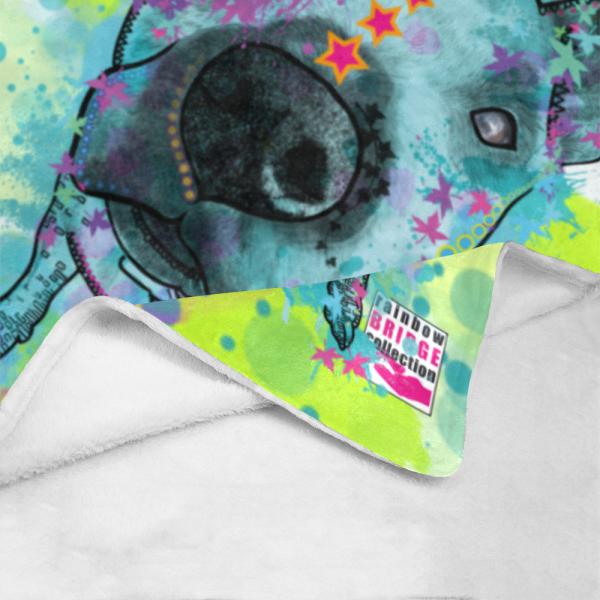 Decke Sancho -  Fleecedecke, kuschlig, weich, bunt, Motive in Digitaler Popart, 152cm x 203cm, bunt, Staff, Amstaff, Staffordshire, Soka, Listenhund, Bollerkopf, Mix