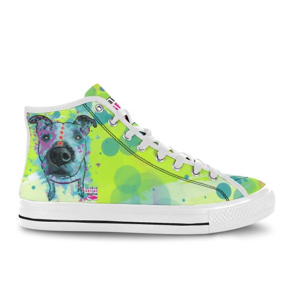 Sneaker mit Hundemotiv Sancho - Turnschuh, Sportschuh, bunt, Unisex, Grösse 36-46, Mischling, Mix, Staffordshire, AmStaff, Staff, SOKA, Listenhund