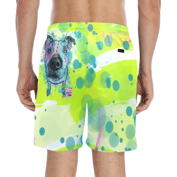 Badehose mit Hundemotiv Sancho - Badehose, Shorts, Strand, bunt, Swimwear, Bademode, Staffordshire, AmStaff, Staff, Pitbull, Pit, SOKA, Listenhund