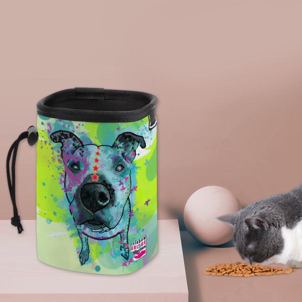 NomNom Bag Sancho - Leckerchenbeutel, Leckerli, Futterbeutel, bunt, Oxfordstoff, AmStaff, Staffordshire, Pit, Pitbull, SOKA, Listenhund