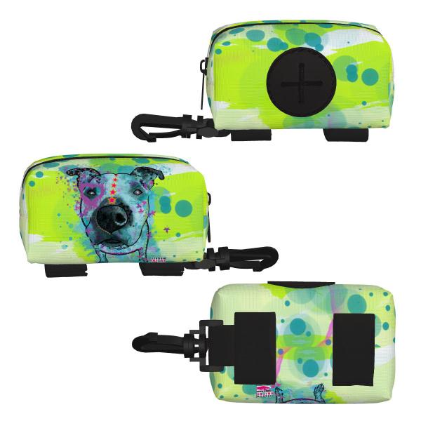 Kack & Pack mit Hundemotiv Sancho - Hundekottütentasche, Hundekotbeutelhalter, bunt, Polyster, Amstaff, Staff, Staffordshire, SOKA, Listenhund, Mischling, Mix