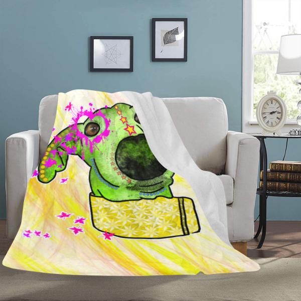 Decke Sienna -  Fleecedecke, kuschlig, weich, bunt, Motive in Digitaler Popart, 152cm x 203cm, bunt, Windhunde, Podenco, Mix, Sienna