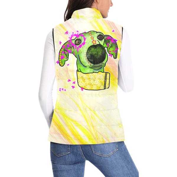 Weste mit Hundemotiv Sienna - 100 % Polyester, Wattiertes Futter, Ärmellos, bunt, Hundemotiv, Windhund, Podenco, Mischling, Mix