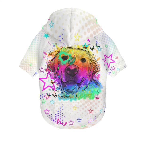 Hunde-Hoodie, Hundemotiv Sunny – bunte Popart, gemütlich, waschbar, Polyster, Golden Retriever, Goldy,