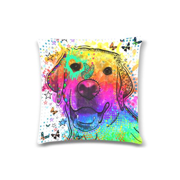 Sofakissen-Bezug Sunny - Popart Hundeporträt, 50x50 cm, Baumwolle & Polyester, beidseitig bedruckt, waschbar, Golden Retrever, Goldy