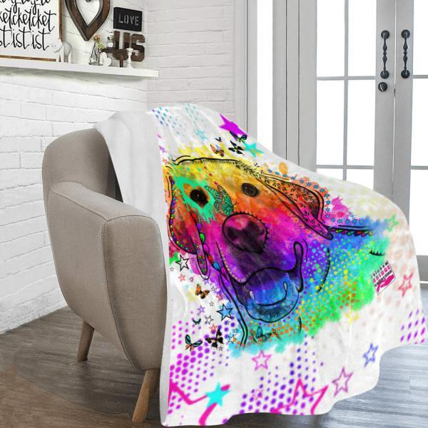 Decke Sunny -  Fleecedecke, kuschlig, weich, bunt, Motive in Digitaler Popart, 152cm x 203cm, bunt, Golden Retriever, Goldy