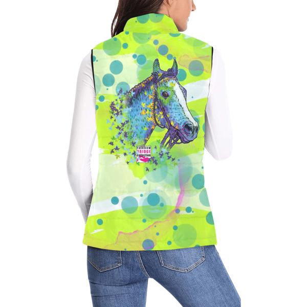 Weste mit Hundemotiv Tasci - 100 % Polyester, Wattiertes Futter, Ärmellos, bunt, Pferd, Rennpferd