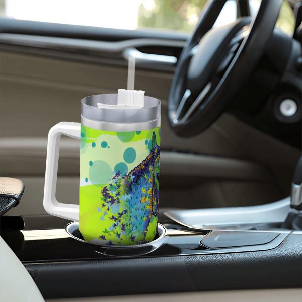Tumbler mit Pferdemotiv Tasci - Edelstahl, Becher, 1L, mit Strohhalm, bunt, Motive in Digitaler Popart, Pferd, Rennpferd