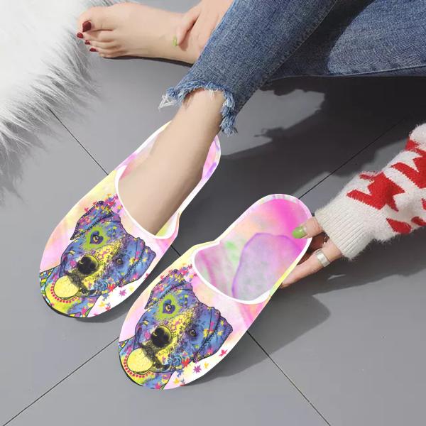 Hauspuschen Hundemotiv Tayra - Hausschuhe, Pantoffeln, Unisex, Grösse 35-43, bunt, Mischling, Mix, Staffordshire, Staff, Amstaff, Pitbull, Pit, SOKA, Listenhund